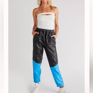 TEASPOON LEATHER TRACK PANTS